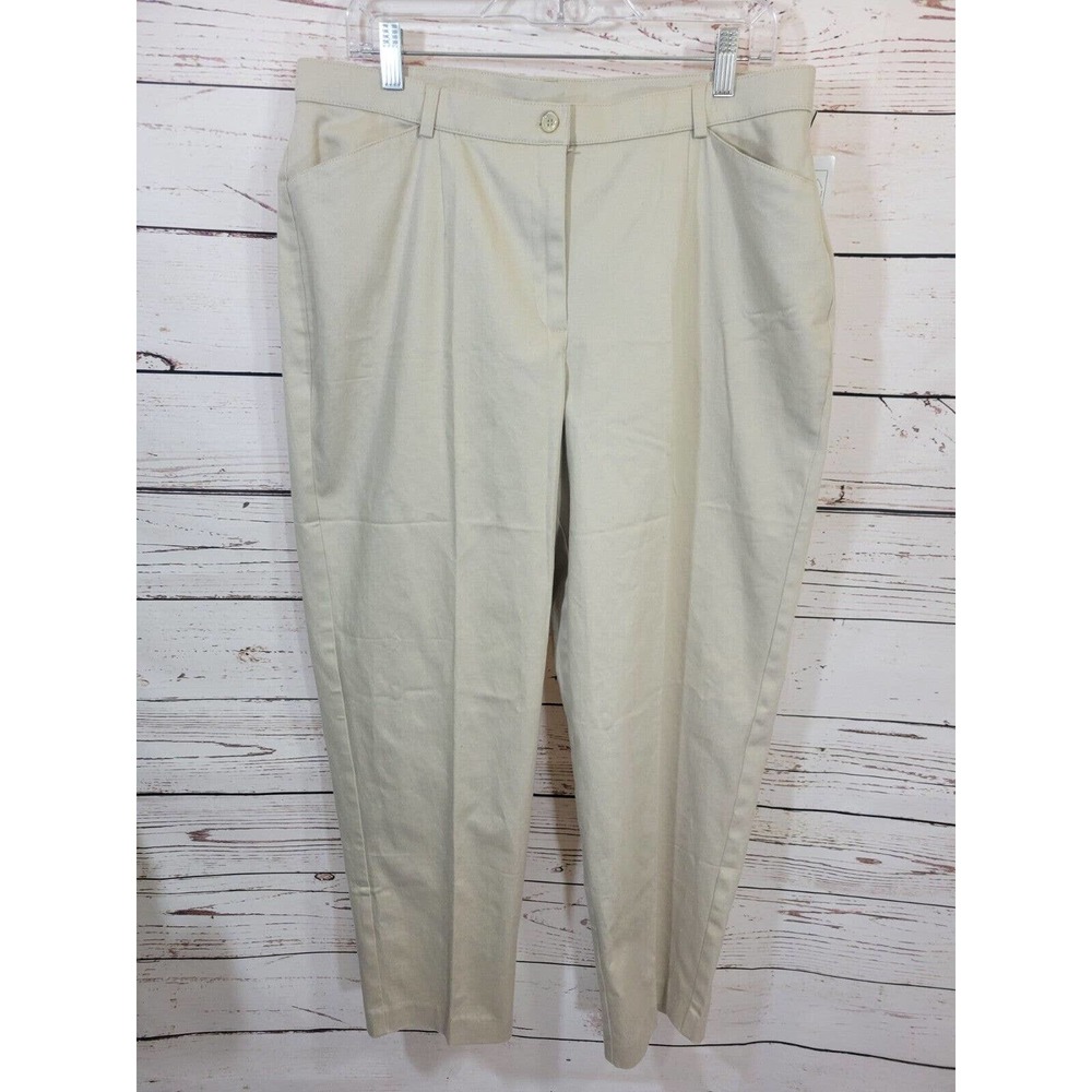 NWT Fashion Bug Tan Chino Straight High Rise Career Dress Pants Women's Size 16W